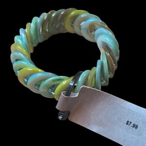Target Green and Yellow Twisted Bracelet